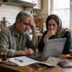 زوج ایرانی در حال خواندن نامه‌ی ریجکتی ویزای توریستی استرالیا