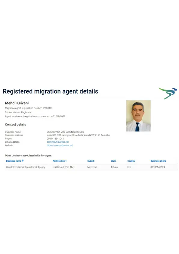 Registered migration agent details